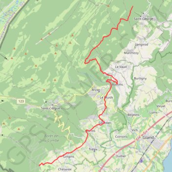 CRETES JURA SUISSE jour 2 GPS track, route, trail
