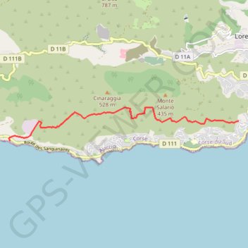 Ajaccio Vignola par le sentier des Crêtes GPS track, route, trail