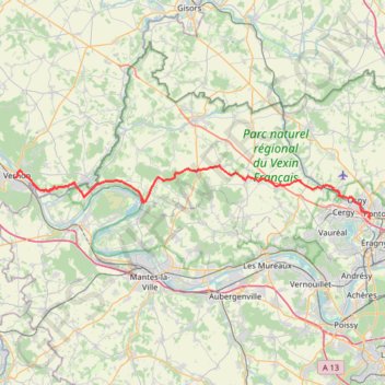 Pontoise - Vernon GPS track, route, trail