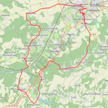 Collines du Laonnois GPS track, route, trail