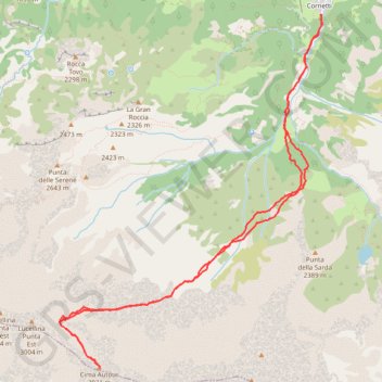 Cima Autour GPS track, route, trail
