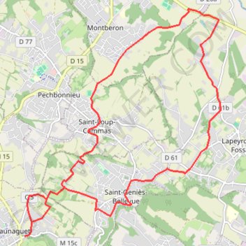 Chemin du Poutou - Launaguet GPS track, route, trail