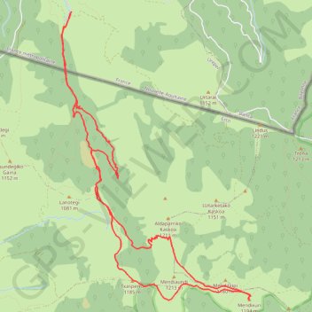 Mendixuri depuis Urepel GPS track, route, trail
