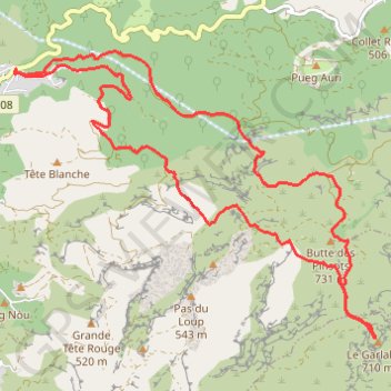 Garlaban par col du tube GPS track, route, trail