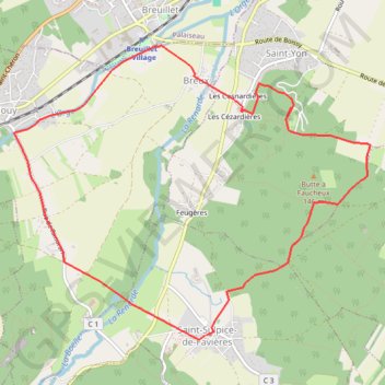 Saint-Sulpice-de-Favières - Boucle La Cordelle GPS track, route, trail