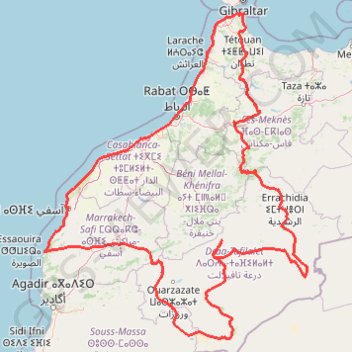 Maroc en boucle depuis Tanger GPS track, route, trail