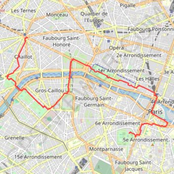 Place de l'Étoile - Jardin du Luxembourg GPS track, route, trail