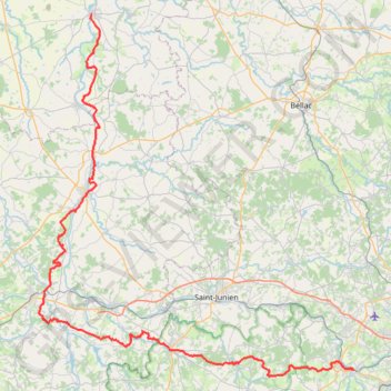 GR 48 : De Aixe-sur-Vienne (Haute-Vienne) à L'Isle-Jourdain (Vienne) GPS track, route, trail