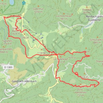 L' ascension du grand ballon GPS track, route, trail