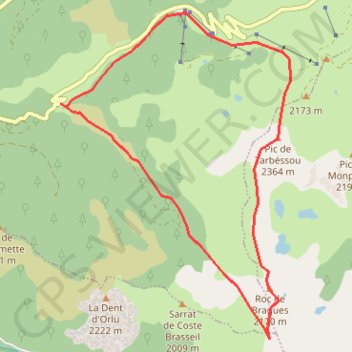 Pic de Tarbésou par la Coume Grande GPS track, route, trail