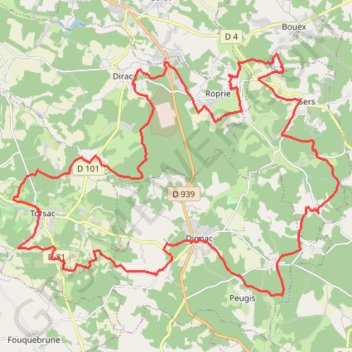Torsac 48 kms GPS track, route, trail