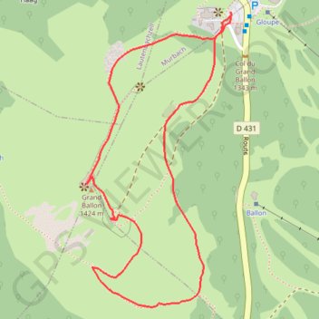 Sur le sommet du Grand Ballon - Willer-sur-Thur GPS track, route, trail