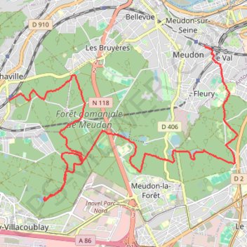 Randonnée en Forêt de Meudon GPS track, route, trail