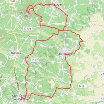 St Etienne les Oullières 22Km GPS track, route, trail