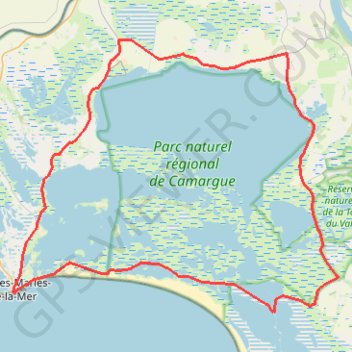 Tour de l'étang de Vaccarès - Saintes-Maries-de-la-Mer GPS track, route, trail