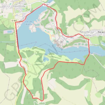 Lac de l'Ailette GPS track, route, trail