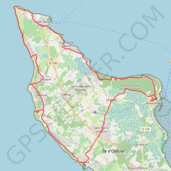 Demi-tour de l'Île d'Oléron GPS track, route, trail