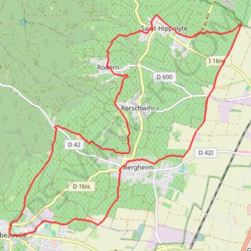 Ribeauvillé Bergheim GPS track, route, trail
