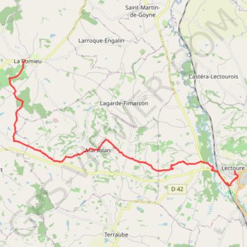 Lectoure - La Romieu GPS track, route, trail