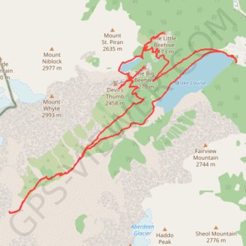 Lake Louise - Plain of the Six Glaciers GPS track, route, trail