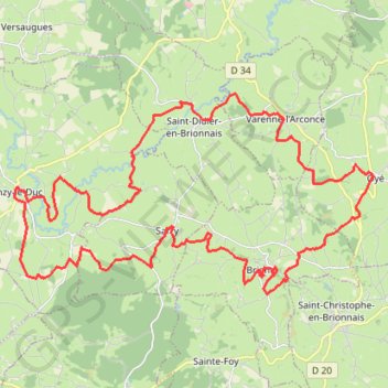 En Brionnais - Anzy-le-Duc GPS track, route, trail