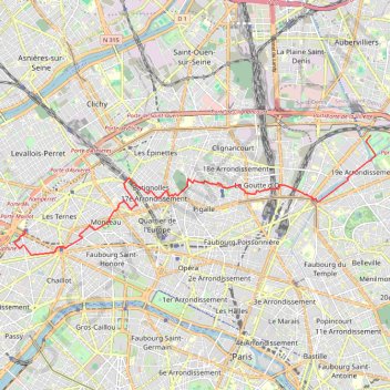 Paris portes Maillot - La Villette GPS track, route, trail