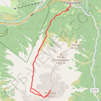 Saint lary Pic d'Aret GPS track, route, trail