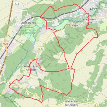 Autour de Lardy par la Pierre levée de Janville-sur-Juine GPS track, route, trail