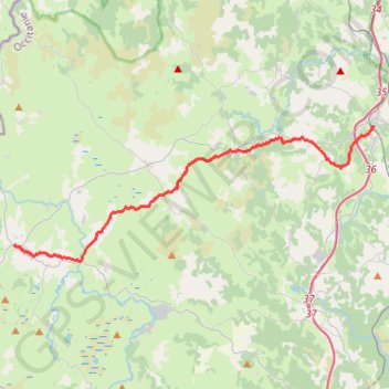 Via Podiensis GR65 Aumont Aubrac-Nasbinals GPS track, route, trail