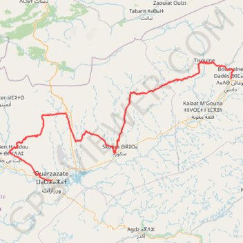 23-ETAPE1-OUARZAZATE-BOULMANE 240KM GPS track, route, trail