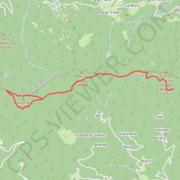 Discesa da Col Bione – Colle Bione boucle au départ de Buon'aria GPS track, route, trail