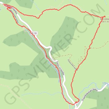 MENDIBEL depuis le Chalet Accueil de Cize GPS track, route, trail