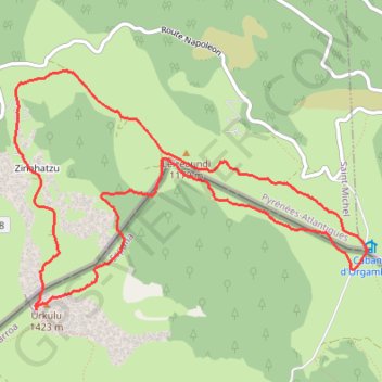 URKULU depuis Iropilé GPS track, route, trail