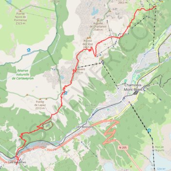 TMB - 7 - La Flégère - Les Houches GPS track, route, trail