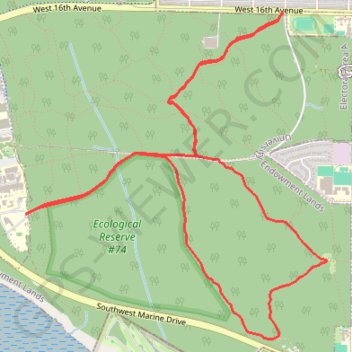 Pacific Spirit Regional Park Loop GPS track, route, trail