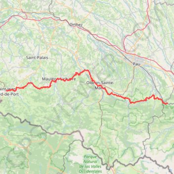 GR78 De Saint Pé-de-Bigorre (Hautes-Pyrénées) à Saint Jean-Pied-de-Port (Pyrénées-Atlantiques) GPS track, route, trail