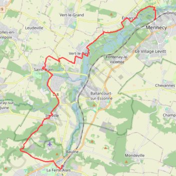 Ferté-Alais - Le Menecy GPS track, route, trail