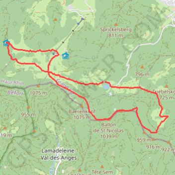 Sur les crêtes du Baerenkopf court GPS track, route, trail