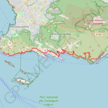 Marseille Cassis par les Calanques GPS track, route, trail