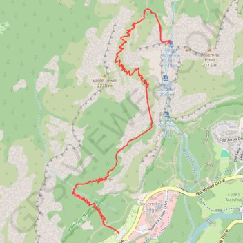 Upper Yosemite Falls GPS track, route, trail