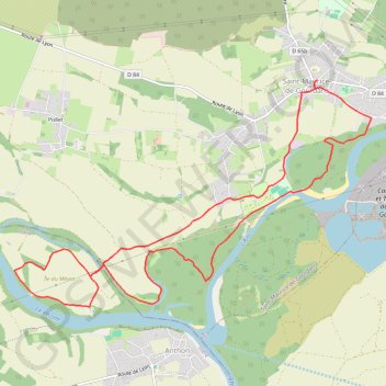 Saint Maurice de Gourdan mélée des eaux de l'Ain et du Rhône GPS track, route, trail