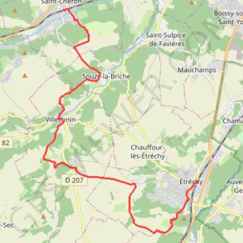 D'Etrechy à Saint Chéron - Un peu de Renarde GPS track, route, trail
