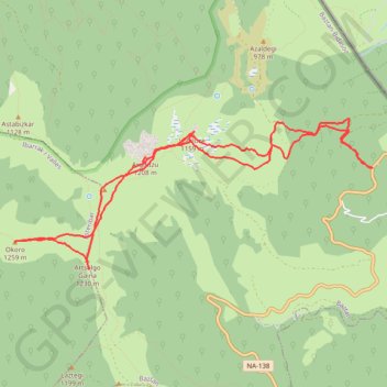 Okoro depuis Esnazu (Venta Errecart) GPS track, route, trail
