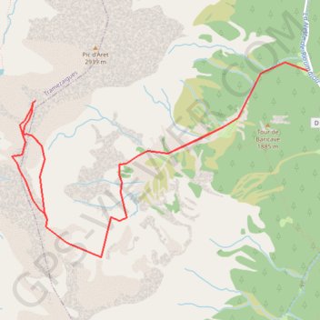 Pic d'Escalet et pic de Sarrouès par Baricave GPS track, route, trail