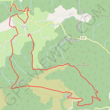 Rando cascade et chapelle Alzen 09 GPS track, route, trail