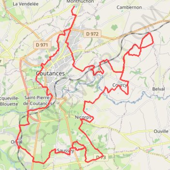 Autour de Coutances par le Mont Rainfer GPS track, route, trail