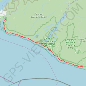 West Coast Trail (Vancouver Island) GPS track, route, trail