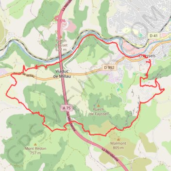 Autour du viaduc de Millau GPS track, route, trail